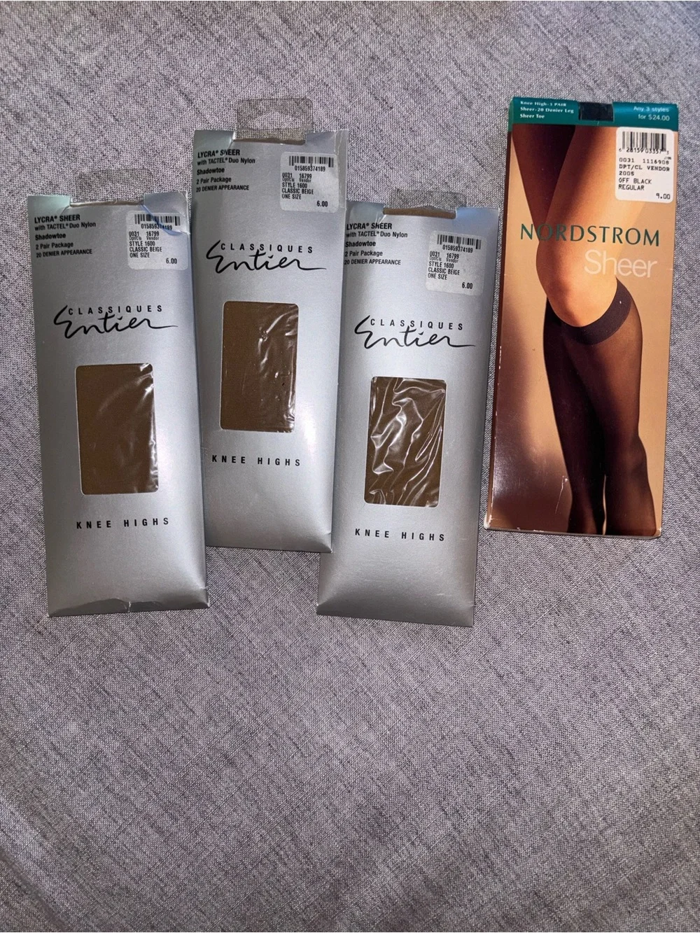 NWT Vintage Hosiery Lot Nordstrom & Classiques Entier Knee Highs 4 Packs